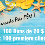 les 100 premiers clients recevront 100 bons de 20 $