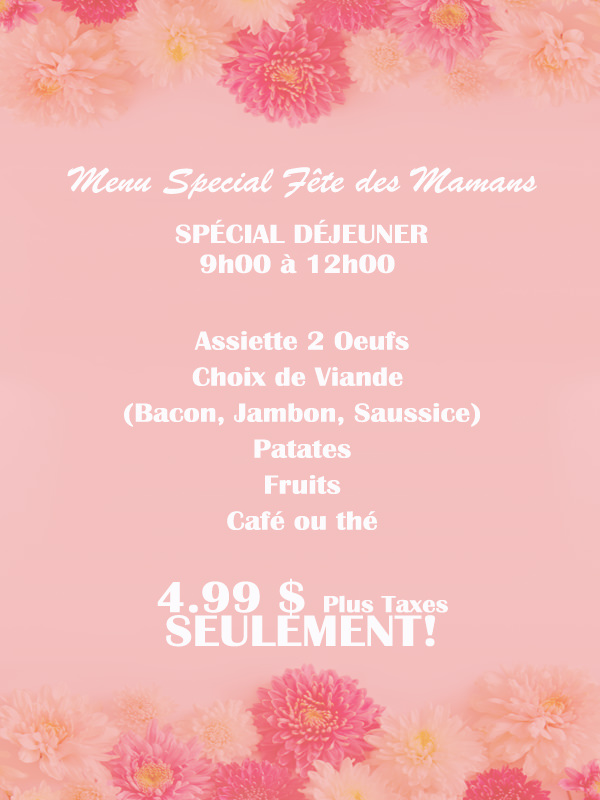 menu special fete des meres