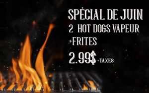 sppecial Hotdog au restaurant marcado